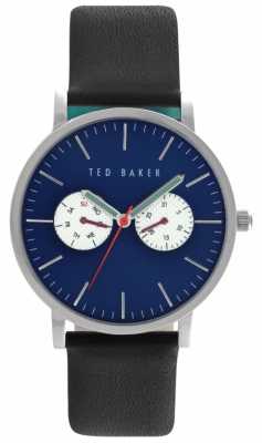 Ted Baker Mens Black Leather Strap Blue Dial TE10024785 Ted Baker Mens Black Leather Strap Blue Dial TE10024785