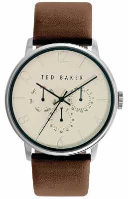Ted Baker Mens Brown Leather Strap Cream Dial TE10023493 Ted Baker Mens Brown Leather Strap Cream Dial TE10023493
