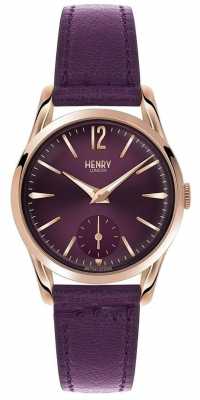 Henry London Womens Hampstead Purple Leather Purple Dial HL30-US-0076 Henry London Womens Hampstead Purple Leather Purple Dial HL30-US-0076