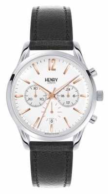 Henry London Unisex Highgate Black Leather White Dial HL39-CS-0009 Henry London Unisex Highgate Black Leather White Dial HL39-CS-0009