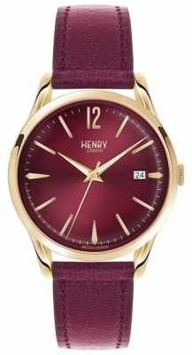 Henry London Unisex Holborn Burgundy Leather Burgundy Dial HL39-S-0066 Henry London Unisex Holborn Burgundy Leather Burgundy Dial HL39-S-0066