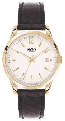 Henry London Unisex Westminster Black Leather White Dial HL39-S-0010 Henry London Unisex Westminster Black Leather White Dial HL39-S-0010