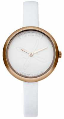 Fiorelli Womens White Leather Strap White Dial FO007WRG Fiorelli Womens White Leather Strap White Dial FO007WRG