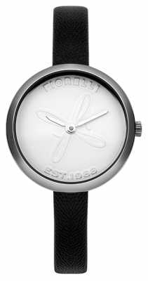 Fiorelli Womens Black Leather Strap White Dial FO007BS Fiorelli Womens Black Leather Strap White Dial FO007BS