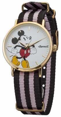 Disney By Ingersoll Classic Mickey Mouse Pink And Blue Nylon Stra DIN009GDPK Disney By Ingersoll Classic Mickey Mouse Pink And Blue Nylon Stra DIN009GDPK