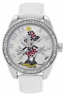 Disney By Ingersoll Ladies Classic Diamante Minnie Mouse White W 25741 Disney By Ingersoll Ladies Classic Diamante Minnie Mouse White W 25741
