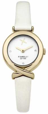 Fiorelli Womens White Leather Strap Silver Dial FO009WG Fiorelli Womens White Leather Strap Silver Dial FO009WG