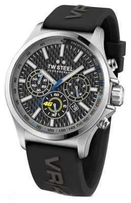 TW Steel Mens VR46 Stainless Steel Black Rubber Strap TW939 TW Steel Mens VR46 Stainless Steel Black Rubber Strap TW939