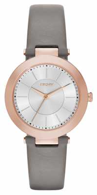 DKNY Womens Stanhope Grey Leather Silver Dial NY2296 DKNY Womens Stanhope Grey Leather Silver Dial NY2296