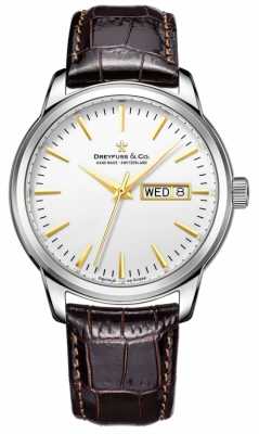 Dreyfuss Mens 1890 Utilitarian Brown Leather Strap DGS00125/02 Dreyfuss Mens 1890 Utilitarian Brown Leather Strap DGS00125/02