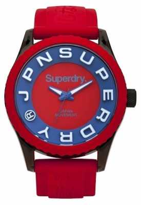 Superdry Mens Tokyo Red And Blue Rubber Strap SYG191R Superdry Mens Tokyo Red And Blue Rubber Strap SYG191R