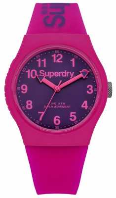 Superdry Unisex Urban Pink And Purple Rubber Strap SYG164PV Superdry Unisex Urban Pink And Purple Rubber Strap SYG164PV