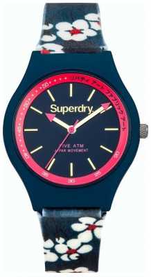 Superdry Unisex Urban Blue Floral Rubber Strap SYL166UU Superdry Unisex Urban Blue Floral Rubber Strap SYL166UU