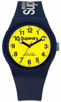 Superdry Unisex Urban Blue Rubber Strap Yellow Dial SYG164UY Superdry Unisex Urban Blue Rubber Strap Yellow Dial SYG164UY