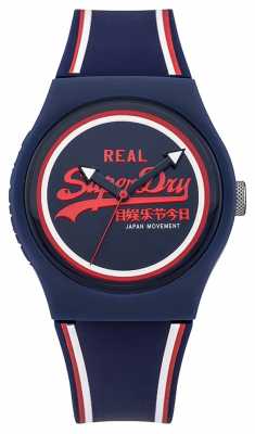 Superdry Unisex Urban Retro Red And Blue Rubber Strap SYG198UR Superdry Unisex Urban Retro Red And Blue Rubber Strap SYG198UR