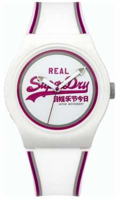 Superdry Unisex Urban Retro White And Purple Rubber SYG198WR Superdry Unisex Urban Retro White And Purple Rubber SYG198WR