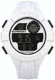 Superdry Mens Radar Digital White Rubber Strap SYG193W Superdry Mens Radar Digital White Rubber Strap SYG193W