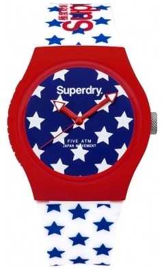 Superdry Unisex Urban Star Blue Red White Rubber Strap SYL168RW Superdry Unisex Urban Star Blue Red White Rubber Strap SYL168RW