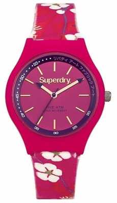 Superdry Unisex Urban Liberty Pink Floral Rubber Strap SYL166PP Superdry Unisex Urban Liberty Pink Floral Rubber Strap SYL166PP