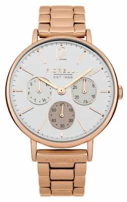 Fiorelli Womens Rose Gold Bracelet White Dial FO002RGM Fiorelli Womens Rose Gold Bracelet White Dial FO002RGM
