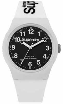 Superdry Unisex Urban White Rubber Strap Black Dial SYG164W Superdry Unisex Urban White Rubber Strap Black Dial SYG164W