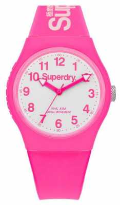 Superdry Unisex Urban Pink Rubber Strap White Dial SYG164PW Superdry Unisex Urban Pink Rubber Strap White Dial SYG164PW
