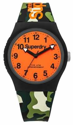 Superdry Unisex Urban Camo Rubber Strap Orange Dial SYG164NO Superdry Unisex Urban Camo Rubber Strap Orange Dial SYG164NO