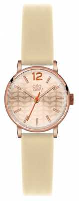 Orla Kiely Cream Strap Rose Gold PVD Case OK2012 Orla Kiely Cream Strap Rose Gold PVD Case OK2012