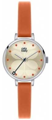 Orla Kiely Ivy Orange Leather Strap OK2013 Orla Kiely Ivy Orange Leather Strap OK2013