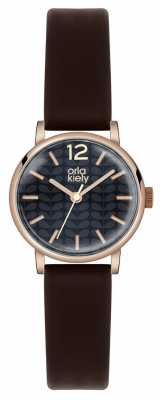 Orla Kiely Frankie Black Leather Strap Black Dial OK2014 Orla Kiely Frankie Black Leather Strap Black Dial OK2014