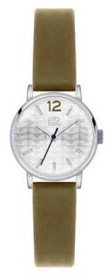 Orla Kiely Frankie Olive Leather Silver Dial OK2045 Orla Kiely Frankie Olive Leather Silver Dial OK2045
