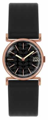 Orla Kiely Cecelia Black Leather Strap Black Dial OK2048 Orla Kiely Cecelia Black Leather Strap Black Dial OK2048