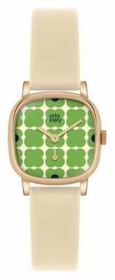 Orla Kiely Iris Cream Leather Strap OK2052 Orla Kiely Iris Cream Leather Strap OK2052