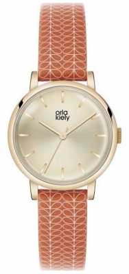 Orla Kiely Patricia Orange Leather Strap OK2068 Orla Kiely Patricia Orange Leather Strap OK2068