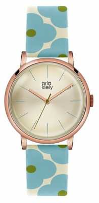 Orla Kiely Patricia Flower Print Strap Champagne Dial OK2072 Orla Kiely Patricia Flower Print Strap Champagne Dial OK2072