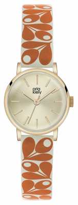 Orla Kiely Patricia Orange Print Leather Strap OK2078 Orla Kiely Patricia Orange Print Leather Strap OK2078