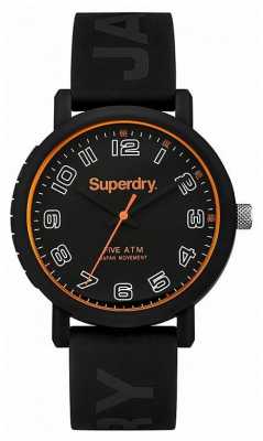 Superdry Mens Black Silicone Strap Black Dial SYG196B Superdry Mens Black Silicone Strap Black Dial SYG196B