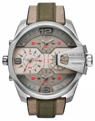Diesel Mens Uber Green Leather Strap DZ7375 Diesel Mens Uber Green Leather Strap DZ7375