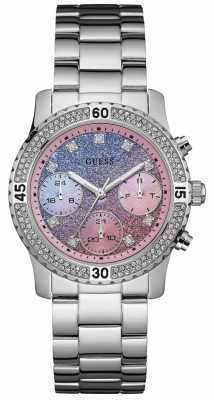 Guess Womens Confetti Stainless Steel Glitter Dial W0774L1 Guess Womens Confetti Stainless Steel Glitter Dial W0774L1