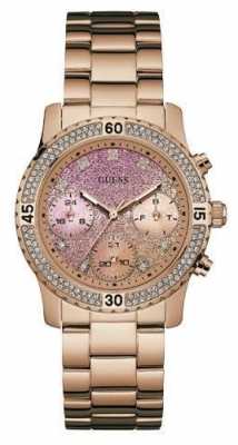 Guess Womens Confetti Rose Gold PVD Plated W0774L3 Guess Womens Confetti Rose Gold PVD Plated W0774L3