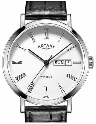 Rotary Mens Black Leather Strap White Dial GS05300/01 Rotary Mens Black Leather Strap White Dial GS05300/01