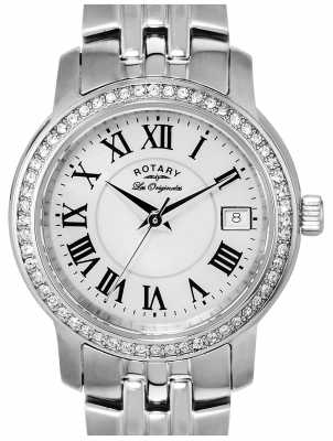 Rotary Womens White Face Meal Strap LB90090/41 Rotary Womens White Face Meal Strap LB90090/41