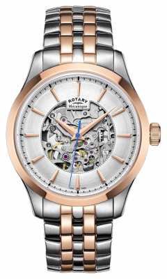 Rotary Mens Two Stone Strap Rose Gold Plated Case GB05034/06 Rotary Mens Two Stone Strap Rose Gold Plated Case GB05034/06