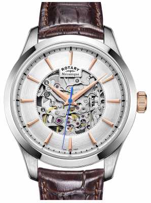 Rotary Mens Silver Dial Brown Leather Strap GS05032/06 Rotary Mens Silver Dial Brown Leather Strap GS05032/06