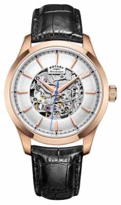 Rotary Mens Leather Strap Rose Gold Plated Case GS05036/06 Rotary Mens Leather Strap Rose Gold Plated Case GS05036/06