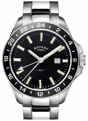 Rotary Mens Havana Stainless Steel GMT GB05017/04 Rotary Mens Havana Stainless Steel GMT GB05017/04