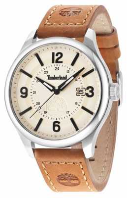 Timberland Mens Brown Leather Strap Beige Dial 14645JS/07 Timberland Mens Brown Leather Strap Beige Dial 14645JS/07