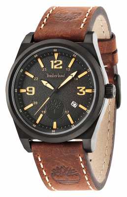 Timberland Mens Brown Leather Strap Black Dial 14641JSB/02 Timberland Mens Brown Leather Strap Black Dial 14641JSB/02