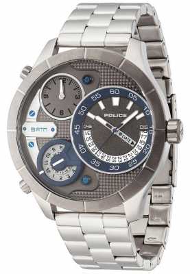 Police Mens Edelstahlarmband Zifferblatt grau 14638XSTU/61M Police Mens Edelstahlarmband Zifferblatt grau 14638XSTU/61M