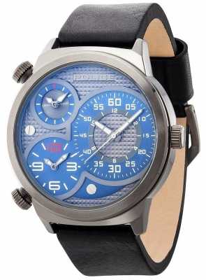 Police Mens schwarzes Lederband Zifferblatt grau 14542JSU/13 Police Mens schwarzes Lederband Zifferblatt grau 14542JSU/13